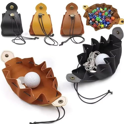 Custom Leather Dice Bag with Lock - DND Tray, Table Top Gaming Board Games, Engraved Leather Dice Storage Bag, Roleplaying RPG Gift Ideas Coin Purse(Black) - color: Black