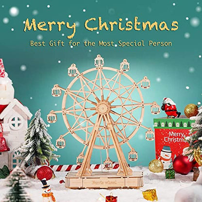 Rowood 3D Puzzles for Adults, Model Kits for Adults, Wooden Music Box,DIY Craft Kits Gifts on Birthday Christmas - Ferris Wheel (232 PCS) - style: Ferris Wheel
