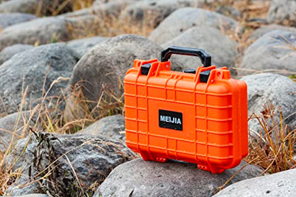 MEIJIA Portable All Weather Waterproof Protective Hard Case, Small Camera Case,Dry Case with Customizable Foam,Fit Use of Drones, Camera,Equipments, 11.65 ”x8.35”x3.78” - color: Orange