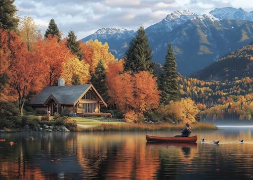 Serene Cottage Jigsaw Puzzle for Adults – 1000 Piece Puzzle with Bonus Poster Included, Unique Design & Vibrant Colors