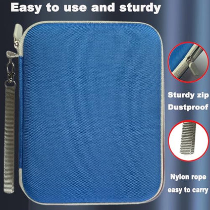 Card Case Compatible for Yoto Card Case Holder 80 Pockets Card Folder Card Binder with Zipper fit 2.3 * 3.4 inch Mini Audiobook Cards (Blue) - color: Blue