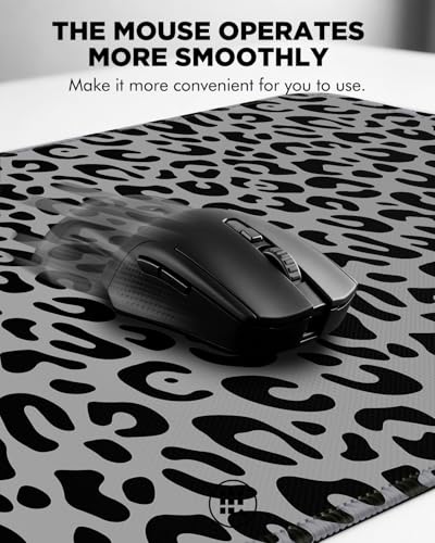Mouse Pad, Desk Mat, 31.5x11.8in Large Mousepad, Leopard Print | Desk Pad with Stitched Edge & Rubber Non-Slip Bottom, Gaming Mouse Pad, Extended Mousepad for Home, Office - color: Leopard Print