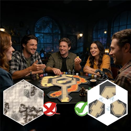 Modular Magnetic Locking DND Map Tiles for Dungeons & Dragons Game | Double-Sided | Fog of War | Dry-Erase | Static Cling Stickers - Under-Citadel - style: Under-Citadel