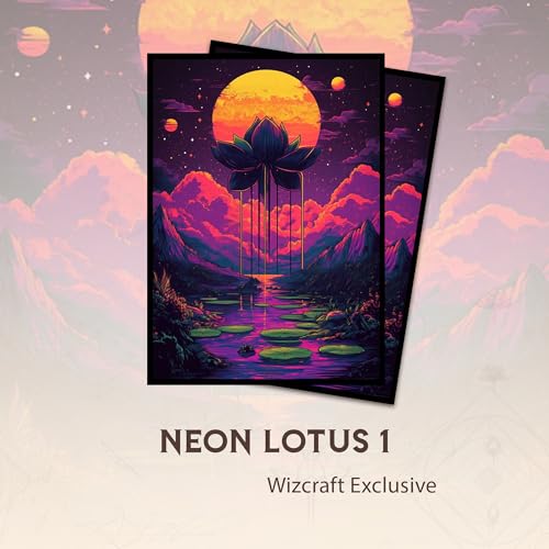 Neon Lotus 1 - MTG Card Sleeves, 104ct, Standard Size, Textured | Perfect for Double Sleeving, Smudge Resistant Matte Back, Standard 66x92mm - Compatible with Magic The Gathering & TCG Cards - color: Neon Lotus 1, size: Textured