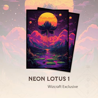 Neon Lotus 1 - MTG Card Sleeves, 104ct, Standard Size, Textured | Perfect for Double Sleeving, Smudge Resistant Matte Back, Standard 66x92mm - Compatible with Magic The Gathering & TCG Cards - color: Neon Lotus 1, size: Textured