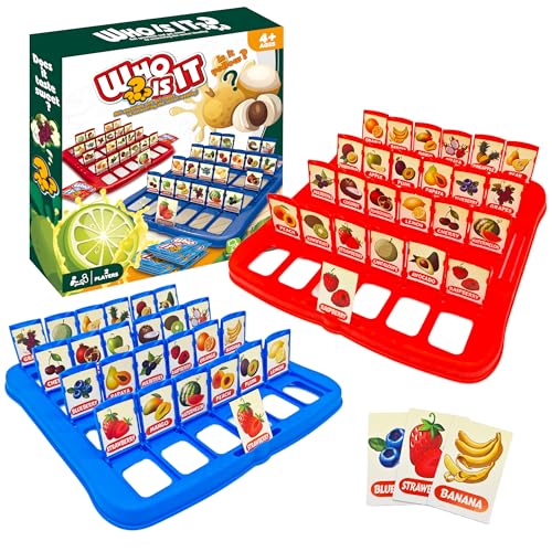 Table Game for Kids,Fruit What is It Board Game for 2Players,Family Game - color: Fruit