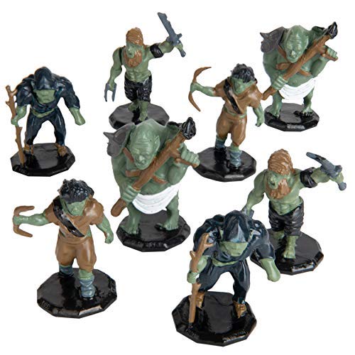 Monster Protectors 8 Fantasy Orc Mini Figures- All Unique Designs- 1" Hex-Sized Compatible with DND Dungeons and Dragons & Pathfinder and All RPG Tabletop Games