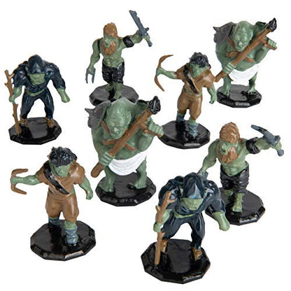 Monster Protectors 8 Fantasy Orc Mini Figures- All Unique Designs- 1" Hex-Sized Compatible with DND Dungeons and Dragons & Pathfinder and All RPG Tabletop Games