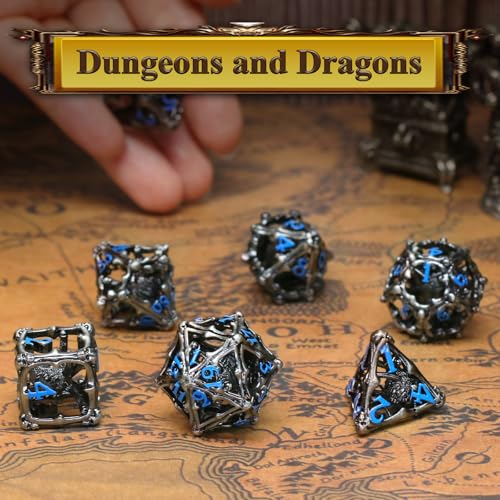 Beholder Dice Set DND, Dragon Eye Dice, ZHOORQI 7PC/Set Polyhedral Dices for Dungeons and Dragons, RPG, Eye Monster DND Gifts（Eye-Blue Number） - color: Eye- Blue