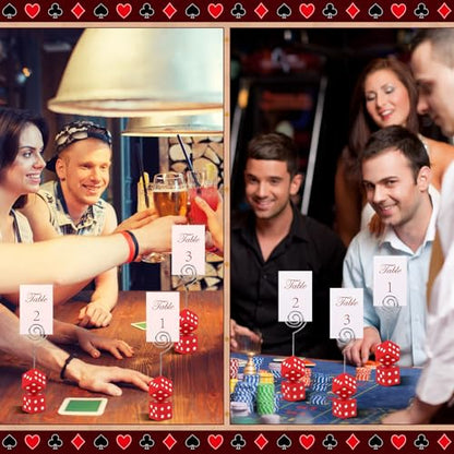 3 Pcs Dice Table Number Casino Game Kit,Red, White - color: Red, White