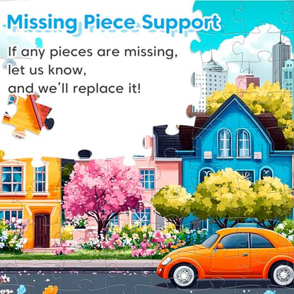 4 Packs 100 Piece Puzzles for Kids Adults, 4 in 1 Jigsaw Puzzles for Kids Ages 6-8 8-10, Beautiful House Large Piece Puzzle for Seniors Learning Educational Children Puzzle 5-8 for Boys and Girls - style: Beautiful House