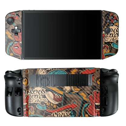 Carbon Fiber Gaming Skin Compatible with Lenovo Legion Go - Orange Hip Hop - Premium 3M Vinyl Protective Wrap Decal Cover - Easy to Apply | Crafted in The USA by MightySkins - color: Orange Hip Hop, style: Carbon Fiber Textured Finish