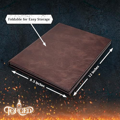 Game Master Screen - 30in Portrait DM Screen Compatible with Dungeons and Dragons and Other TTRPG - Faux Dragon Skin with Clear Dry Erase 8.5 x 11 Pockets - Slipcase Stores with DND Books - Brown - color: Portrait Brown
