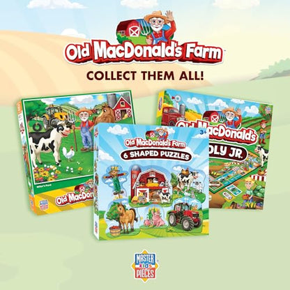 MasterPieces – Jigsaw Puzzle Set for Kids 6+ Years, 4-Pack of 100 Pieces, Educational and Fun Game, Old Macdonald’s Farm Collection, Gift Idea for Children, 8" x 10" - style: Old MacDonald's Farm
