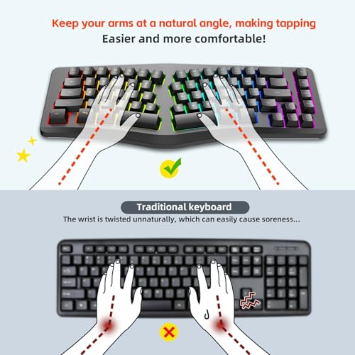 Rgbs Illuminateds Wireds Keyboards with Engraveds ABS Keycaps 25 Rollover Quiet Typing for Computers Ergonomic Gaming Keyboards