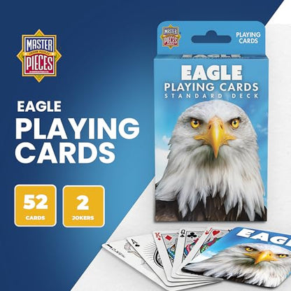 Masterpieces Eagle Playing Cards Deck - Animal Themed Standard 54 Card Deck, Unique Eagle Face Cards & Jokers, Retro Style, for Families & Adults - style: Eagle