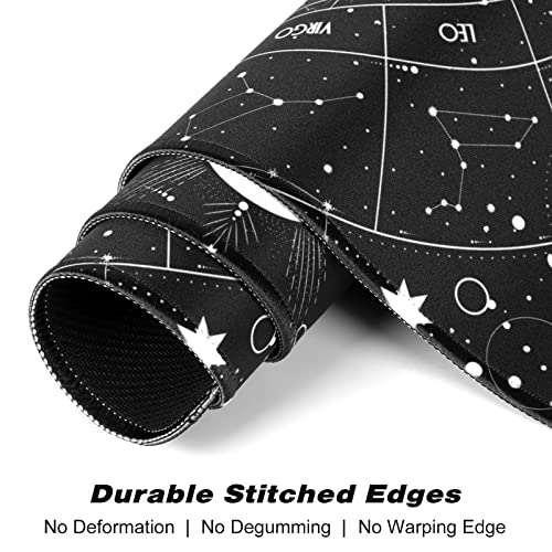 Extended Gaming Mouse Pad, XXL Large Desk Pad 30 x 14 Inch, Big Computer Keyboard Mousepad, Waterproof Mouse Mat with Stitched Edges and Non-Slip Base for Women Office Gaming, Sun Moon - color: Sun Moon