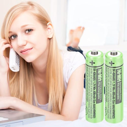 OSIM 4Pack BK-40AAABU Ni-MH AAA Rechargeable Batteries 400mah AAA Ni-MH Rechargeable Batteries 1.2V for Panasonic Cordless Phones, Remote Controls, Electronics - size: 400-4PCS