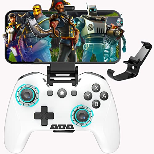 Bluetooth Controller for Switch/Mac/PC/Steam/Mobile Phone/iOS/Android//TV/iPad/Table/Apple Arcade MFi Games, switch pro controller wireless with Adjustable Dual Motion,Turbo,Macros,6-Axis,Wake Up for Black Myth: Wukong (Black) (Purple) (White Black with c