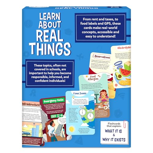 Skillmatics Flashcards for Kids – Learn About Real Things | 70 Cards, Money, Taxes & Practical Life Skills Schools Don't Teach, For Homeschool & Middle School, Gift for Tweens Ages 7–14