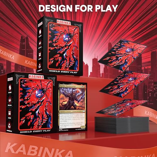 Kabinka MTG Card Sleeves -Spider 100 Standard Size Pack Clear Front & Matte Finish Back MTG Sleeves for Magic The Gathering TCG - color: Spider
