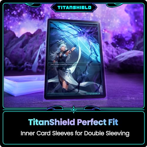 TitanShield | Clear & Transparent Inner Sleeves | 1000 ct| Perfect Fits Card Sleeves | Compatible with Pokémon TCG Trading Cards, MTG Magic The Gathering, One Piece | For Double Sleeving. - size: 1000 ct