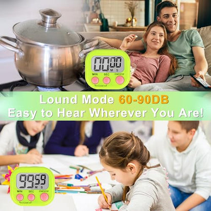 ZILLEEN Classroom Timer for Kids Teachers 2 Pack Digital Tmers, Green - color: Green & Green