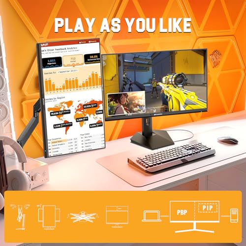 SANSUI Gaming Monitor 27 inch 1440p 200Hz 180Hz, WQHD Fast IPS 1ms Computer Monitor, FreeSync Premium | Brightness 400Nits | 130% sRGB | 10Bits | HDR | ErgoStand | VESA Mount | 2×DP 1.2 & 2×HDMI - size: 27.00001