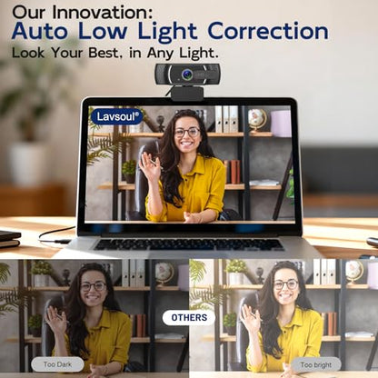 4K Webcam with Microphone for PC & Streaming Computer Camera | PDAF autofocus, dual noise-canceling mics & low-light correction. Best usb hd webcam for mac, laptop and smooth streaming.