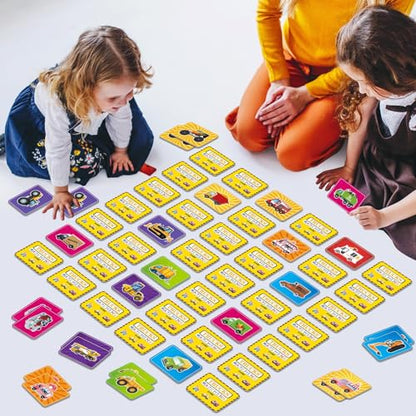 gisgfim 100 PCS Memory Matching Game Trucks Concentration Memory Card Games for Kids Preschool Educational Ages 3-8 A Fun & Fast Vehicle Theme Matching Games - style: Trucks