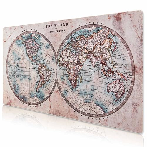 Big Mouse Pad Gaming, Stitch Mouse Pad, Pad for Keyboard and Mouse, Large Mouse Mat, Spill-Proof Surface and Anti-Skid Base, XXL 31.5” x 15.8” 80 x 40cm - color: Map 2, size: 31.5L x 15.8W inches