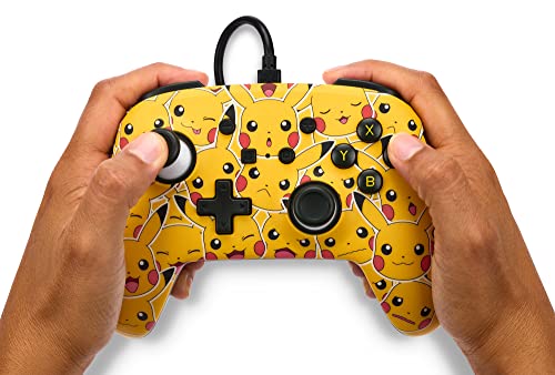PowerA Enhanced Nintendo Switch and Switch 2 Wired Controller - Pikachu Moods, Gamepad, game controller, wired controller, officially licensed - color: Pikachu Moods