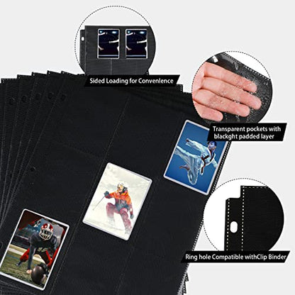 Crtiin 3600 Pockets Card Binder Sleeves 18 Trading Card Binder Pages Double Sided 200 Pages Protectors for Business Sports