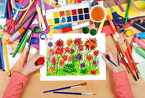 60 Pcs Pointed Round Brushes Set, Small Brush for Classroom Starter/Kids/Students,Short Plastic Handle Nylon Hair Detail PaintBrushes for Art Class Painting/Acrylic Oil Watercolor