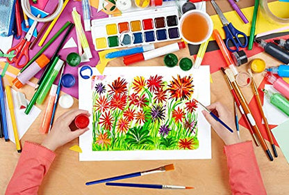 60 Pcs Pointed Round Brushes Set, Small Brush for Classroom Starter/Kids/Students,Short Plastic Handle Nylon Hair Detail PaintBrushes for Art Class Painting/Acrylic Oil Watercolor