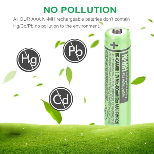 OSIM 12Pack BK-40AAABU Ni-MH AAA Rechargeable Batteries 400mah 1.2V AAA NI-MH Rechargeable Batteries for Panasonic Cordless Phones, Remote Controls, Electronics - size: 400-12pack