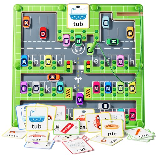 zhiwuzhu 2 in 1 Magnetic Color and Number Maze, Wooden Montessori Preschool Learning Toy, Fine Motor Skills Brain Game, Portable Travel Toy, Ideal Birthday for Toddlers 3-5 Year Old Boys Girls