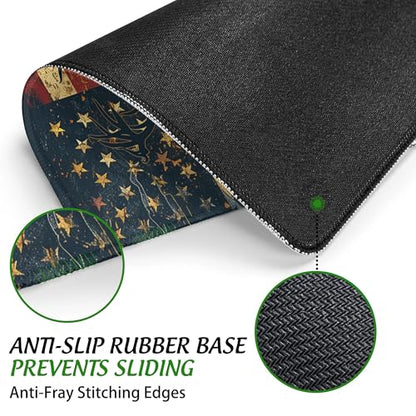 American Flag Wildlife Mouse Pad Square Mouse Mat Non-Slip Rubber Base Mousepad with Stitched Edge, Portable MousePads for Desk Computers Laptop Office, 9.5x8 Inches - color: American Flag Wildlife