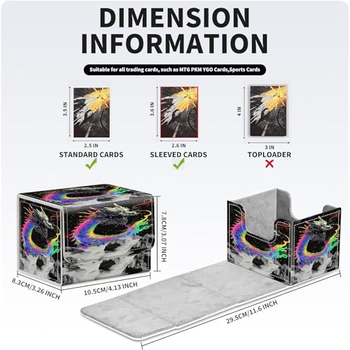 PU Leather Deck Box for MTG Commander Cards, Fits 100+ Double Sleeved Cards, Secure Magnetic Trading Card Storage Case for TCG CCG,Cyberpunk Neon Dragon - color: Cyberpunk Neon Dragon