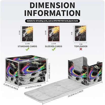 PU Leather Deck Box for MTG Commander Cards, Fits 100+ Double Sleeved Cards, Secure Magnetic Trading Card Storage Case for TCG CCG,Cyberpunk Neon Dragon - color: Cyberpunk Neon Dragon