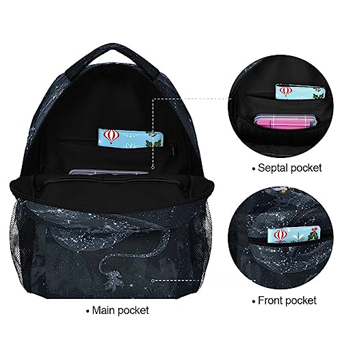 Magic Dark Dragon Galaxy Space Black Backpack Bookbag Daypack Travel School Bag - color: Black