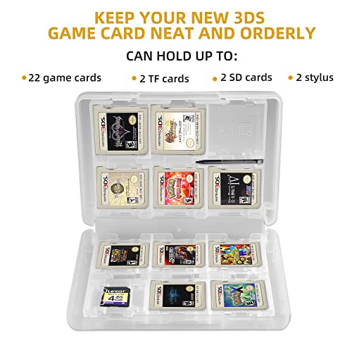 3DS Game Holder Card Case, 28-in-1 Game Holder Card Case Compatible with Nintendo NEW 3DS / NEW 3DS XL / 3DS / 3DS XL / DSi / DSi XL / DS / NEW 2DS /NEW 2DS XL / 2DS/ 2DS XL Catridge Storage Box (White) - color: White