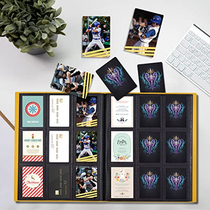 Upgraded 9 Pockets Trading Card Collection Binder, 360 Book Holder Album for Yugioh, MTG, TCG, Magic, Sports Cards - Yellow - color: Yellow