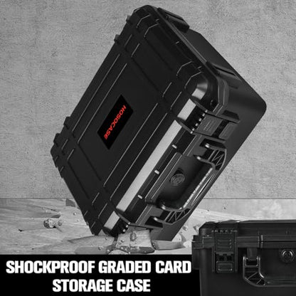 Graded Card Case Storage Box: Fits Toploader Trading Sport Maggnetic Cards | Waterproof with Adjustable 6 Foam Dividers for PSA BGS SGC Sports Card, Card Box Holders 500+ Top Loaders, 120+Magnetic
