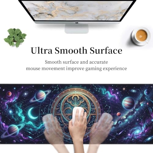 Extended Gaming Mouse Pad, Large Mouse Mat, XL Desk Pad for Keyboard and Mouse, Non-Slip Rubber Base & Stitched Edges for Gamer Office 31.5x11.8 in - color: 3