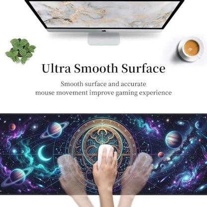 Extended Gaming Mouse Pad, Large Mouse Mat, XL Desk Pad for Keyboard and Mouse, Non-Slip Rubber Base & Stitched Edges for Gamer Office 31.5x11.8 in - color: 3