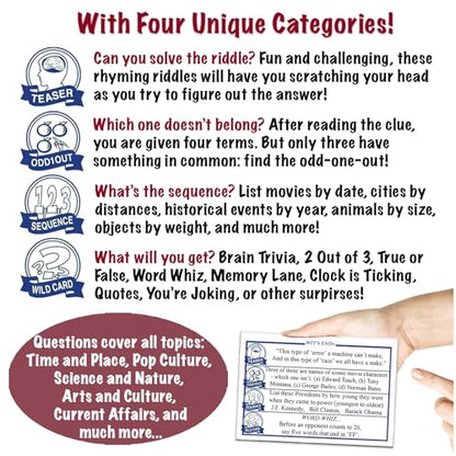 Wit's End — A Smart, Mind-Bending Trivia & Brain Teaser Game that Will Challenge Your Wits & Knowledge — Adult & Family Night Fun