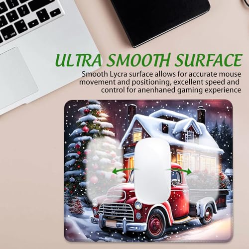 Chrismas Mouse Pad Joyful Celebrations Square Mouse Pads with Stitched Edge, Computer Mousepad with Non-Slip Rubber Base for Computer Laptop Office Desk Accessories 9.5x8 Inches - color: Joyful Celebrations 01