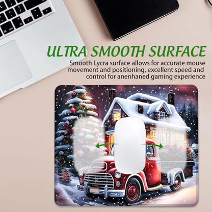Chrismas Mouse Pad Joyful Celebrations Square Mouse Pads with Stitched Edge, Computer Mousepad with Non-Slip Rubber Base for Computer Laptop Office Desk Accessories 9.5x8 Inches - color: Joyful Celebrations 01