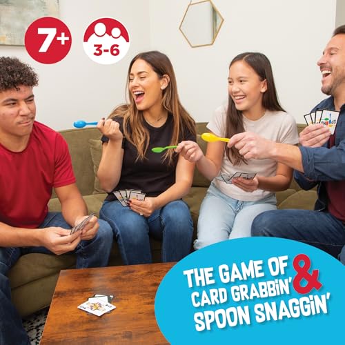PlayMonster Spoons in a Case, Card Games for Kids - Spoons Game, Fun Family Games for Kids and Adults, Game Night, Travel Games, 3-6 Players, Ages 7+